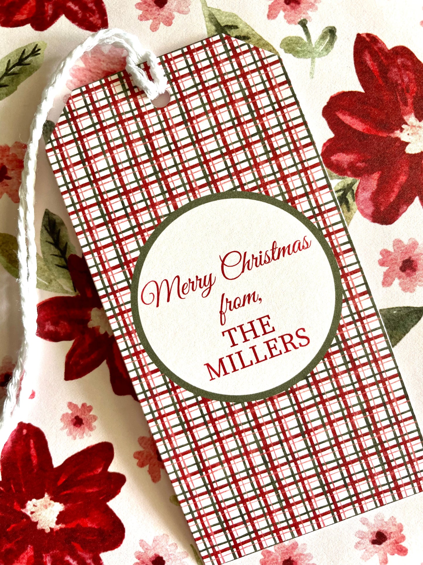 Woven Watercolor Plaid Gift Tag