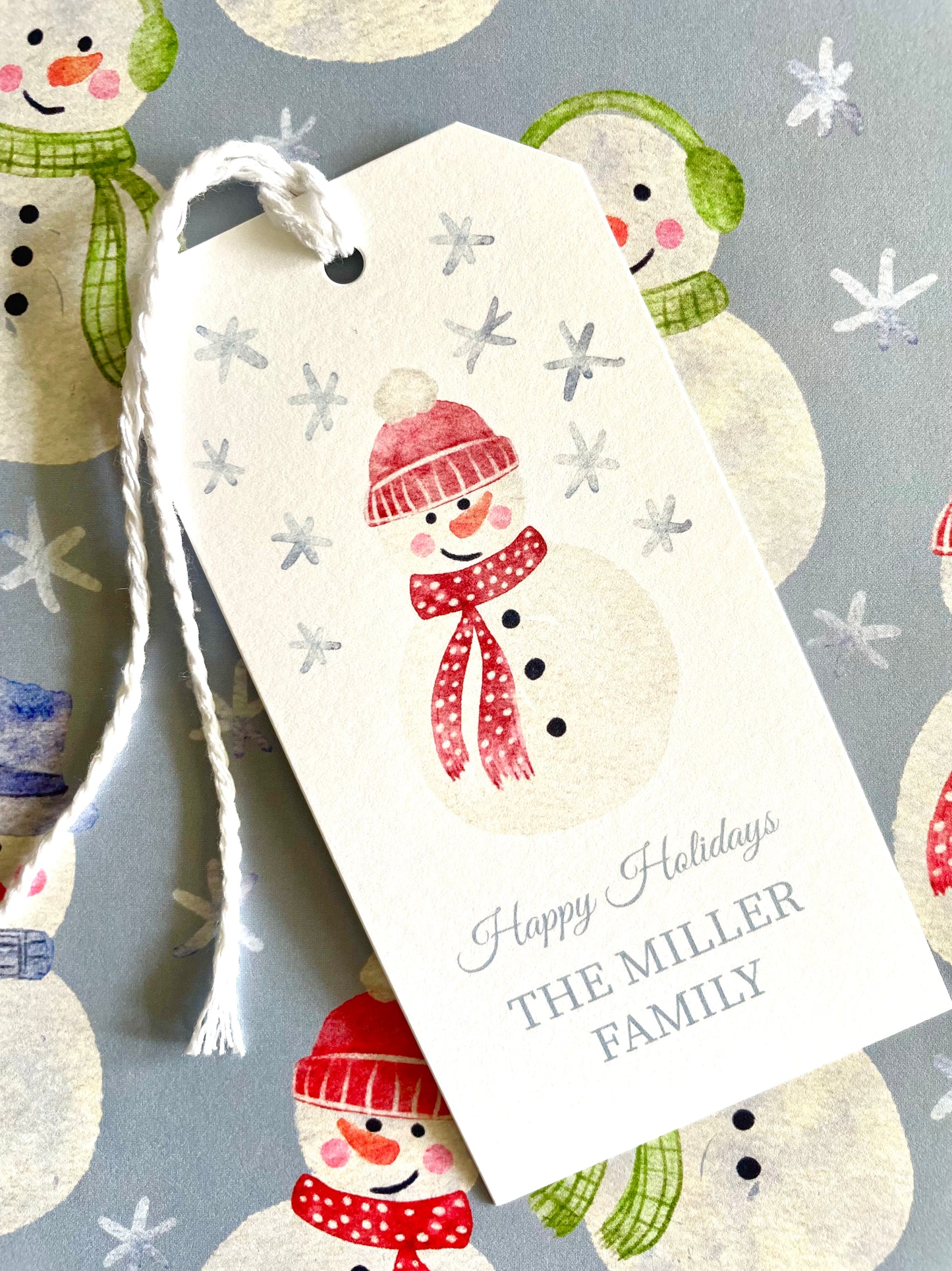 Watercolor Snowman Gift Tag