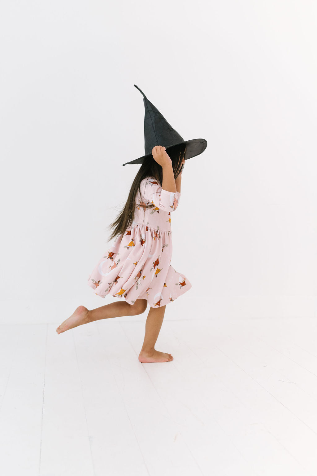 Cute Witches Three Quarter Sleeve Twirly Dress
