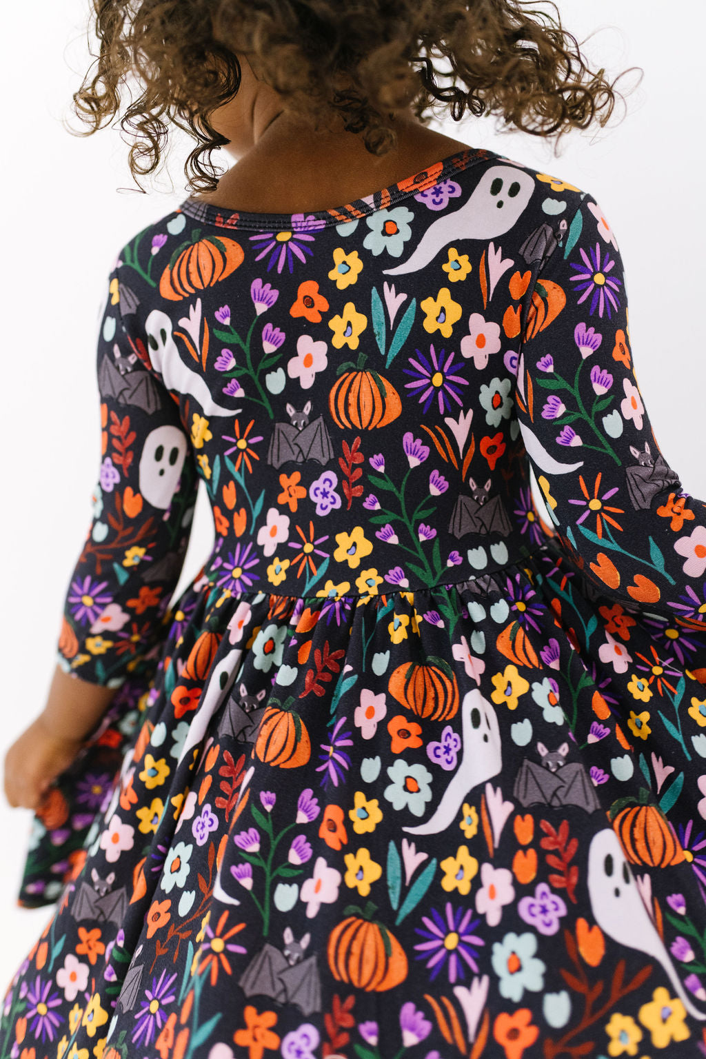 Boo-tiful Garden Three Quarter Sleeve Twirly Dress