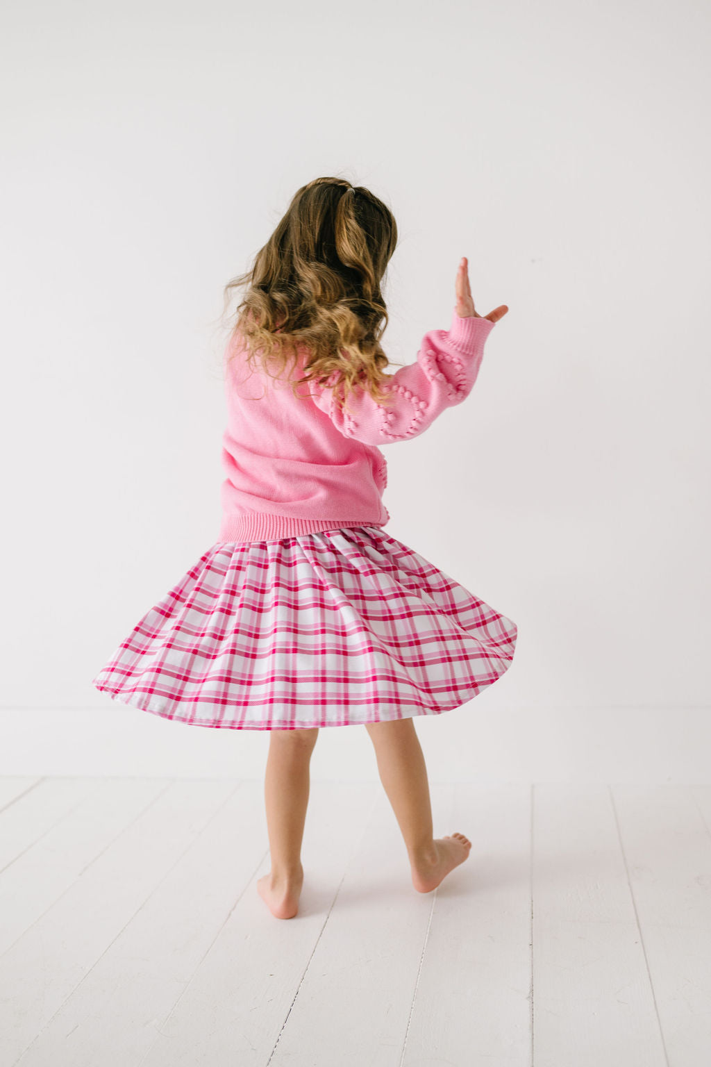 PREORDER Heart Puff Sleeve Cotton Pullover Sweater in Pink