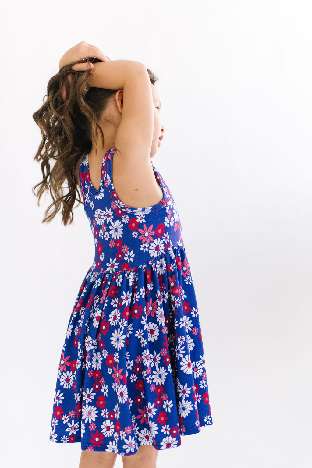 Blue Daisy Floral Racerback Dress