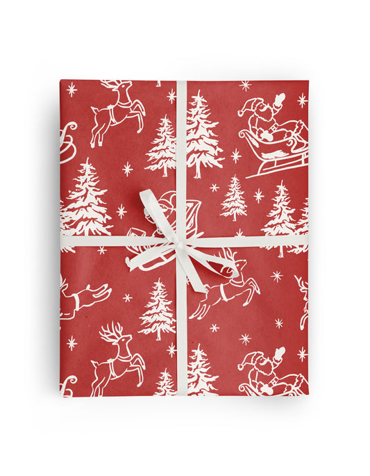 Santas Sleigh Wrapping Paper