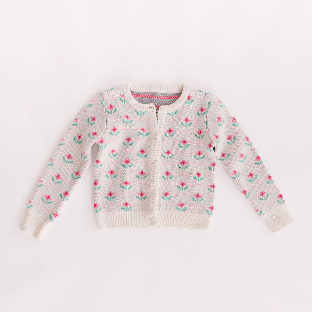 Spring Geo Floral Cardigan