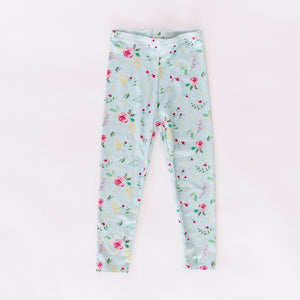 LAST ONE Winter Bouquet in Icy Blue Leggings