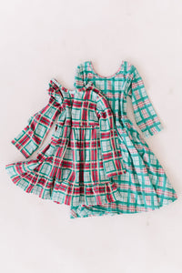 Carmine Tartan Ruffle Swing Top