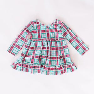 Carmine Tartan Ruffle Swing Top