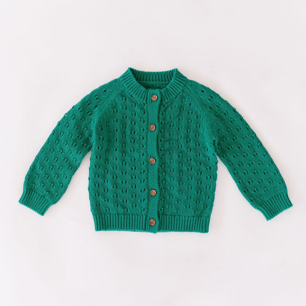 Cotton Cardigan in Ultramarine Green