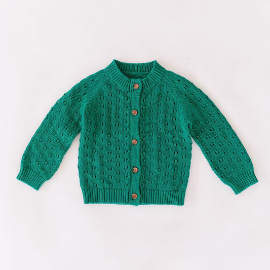 Cotton Cardigan in Ultramarine Green