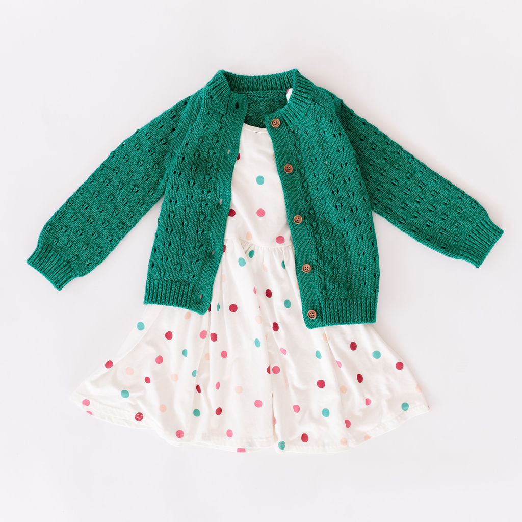 Cotton Cardigan in Ultramarine Green