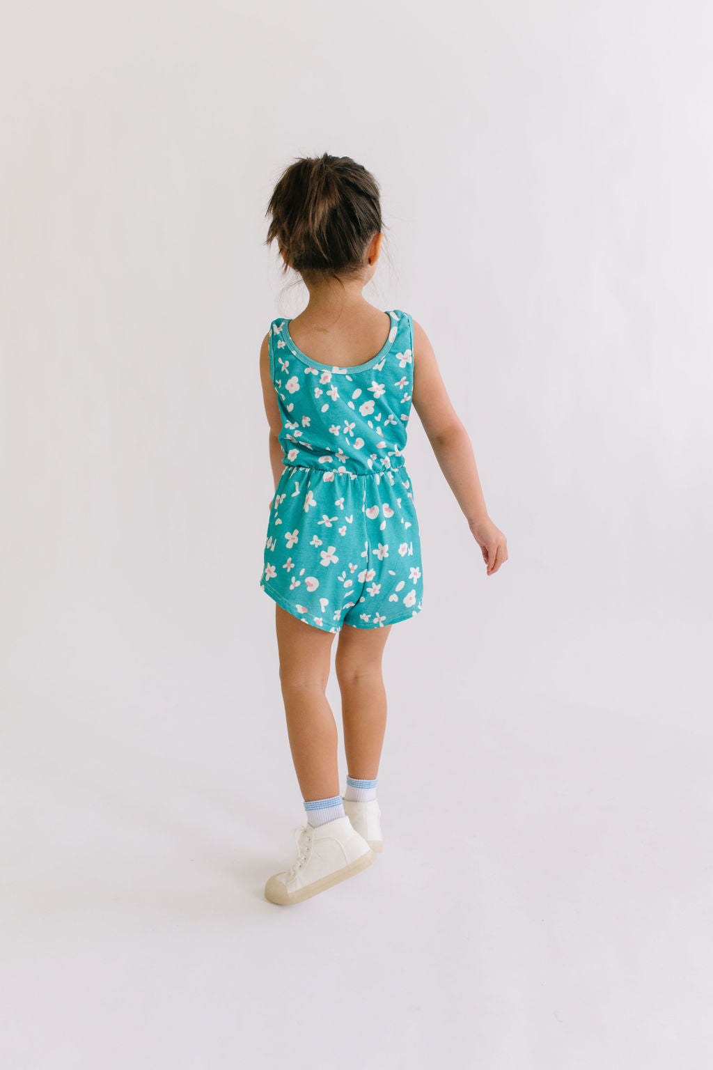 Leopard Floral in Jade Tank Romper