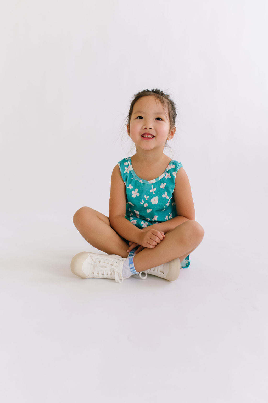 Leopard Floral in Jade Tank Romper