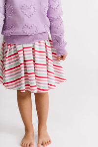 Heart Puff Sleeve Cotton Pullover in Crocus Petal Purple