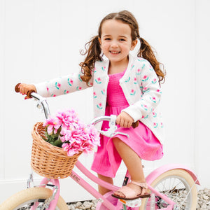 Short Puff Sleeve Smocked Twirly Dress in Azalea Pink